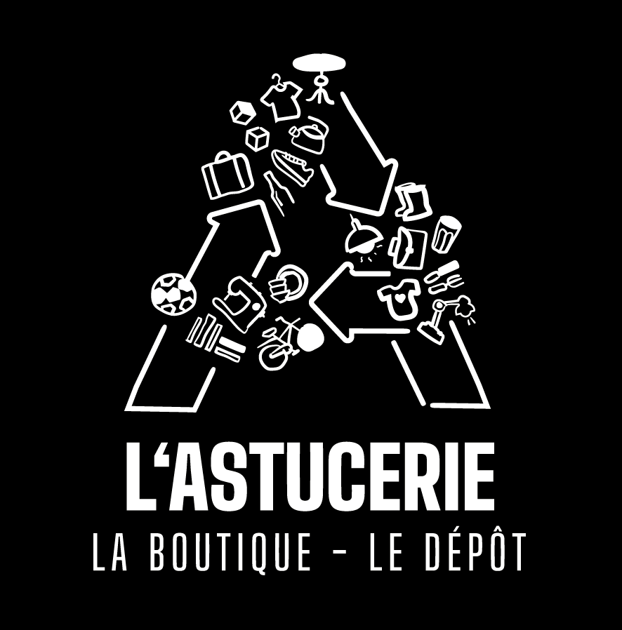 Logo, en version noire, de la ressourcerie de Livron-sur-Drôme: l'Astucerie.